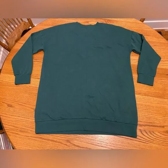 Zenana Green Long Sleeve Oversized Tunic Sweatshirt with Pockets - Picture 4 of 10